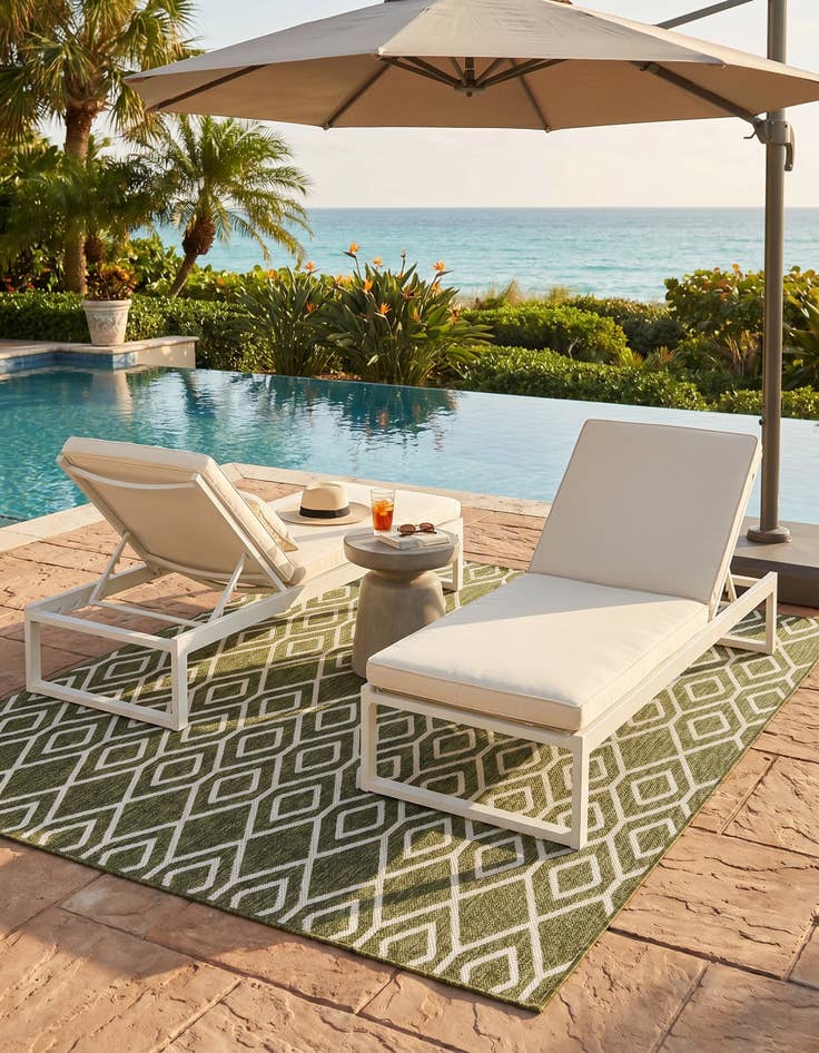 Detail image of 5' 3 x 8' Easy-Clean Jill Zarin Turks and Caicos Indoor / Outdoor Rug