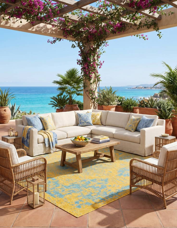 Detail image of 9' x 12' Easy-Clean Jill Zarin Dubai Indoor / Outdoor Rug