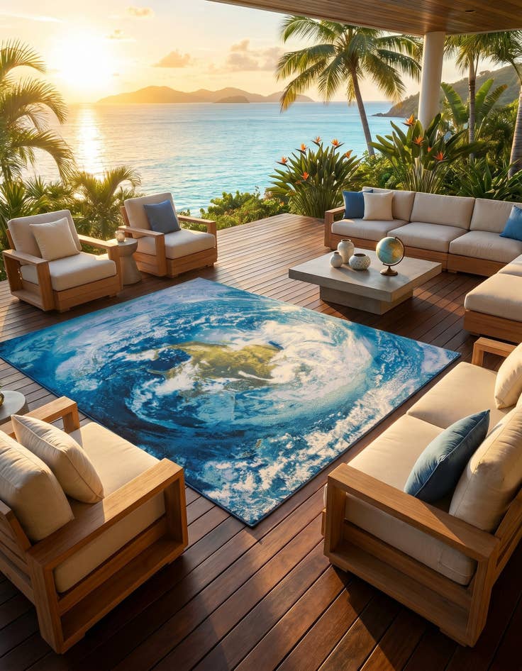 Detail image of 9' x 12' Easy-Clean Modern Indoor / Outdoor Rug