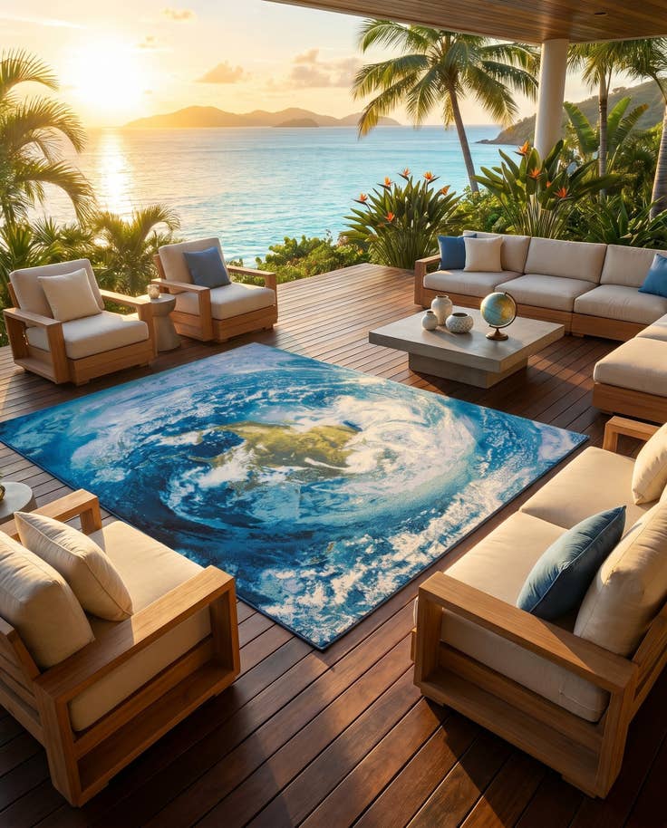 Detail image of 9' x 12' Easy-Clean Modern Indoor / Outdoor Rug