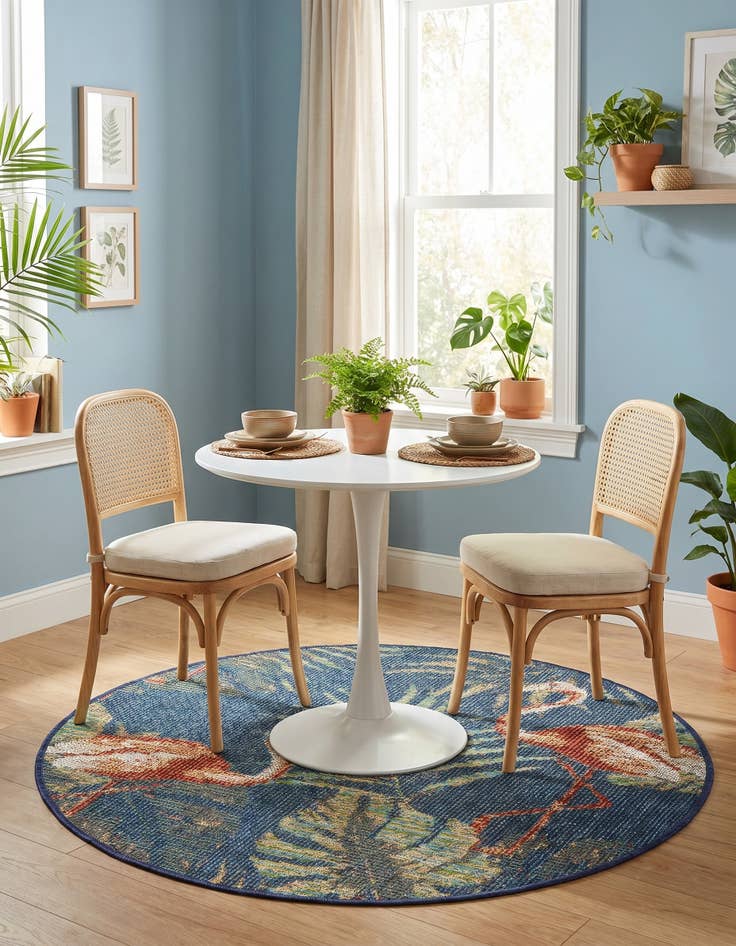 Detail image of 3' 3 x 3' 3 Easy-Clean Baja Indoor / Outdoor Round Rug