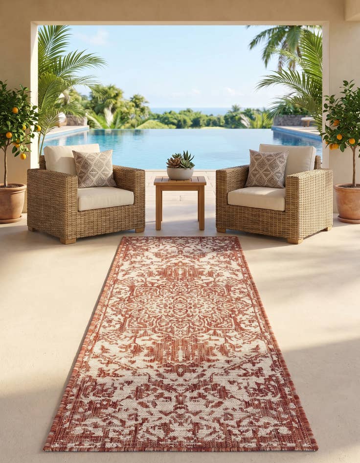 Detail image of 2' x 6' Easy-Clean Jill Zarin Dubai Indoor / Outdoor Runner Rug