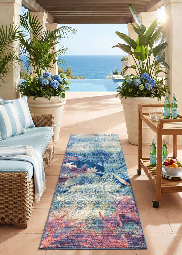 2' x 6' Easy-Clean Coastal Indoor / Outdoor Runner Rug
