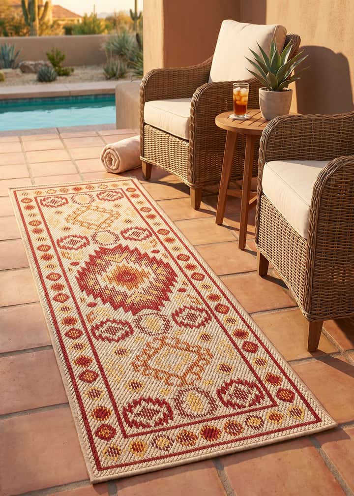 2' x 5' Easy-Clean Baja Indoor / Outdoor Runner Rug