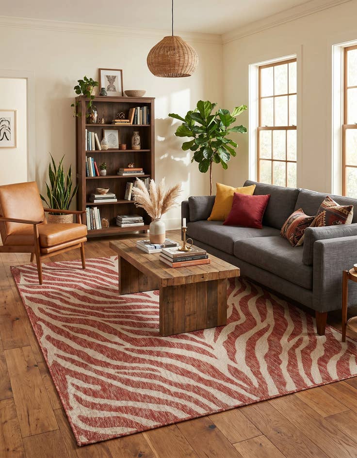 Detail image of 5' 3 x 8' Easy-Clean Safari Indoor / Outdoor Rug