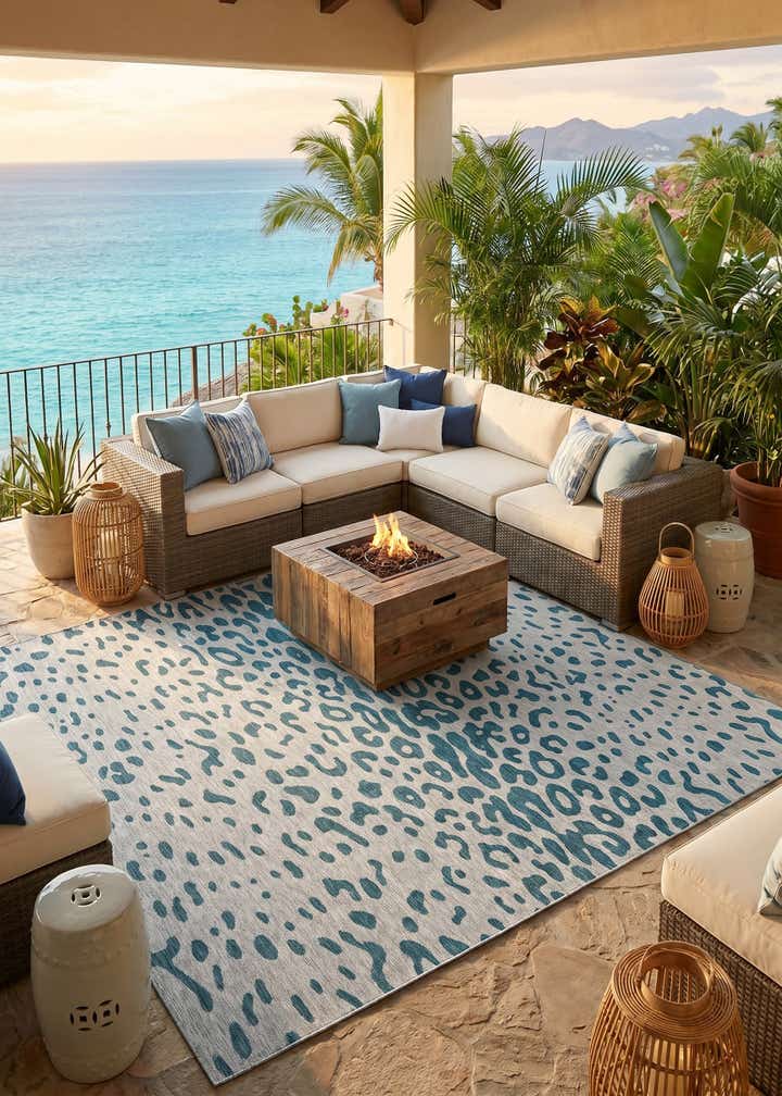 13' x 13' Easy-Clean Safari Indoor / Outdoor Square Rug