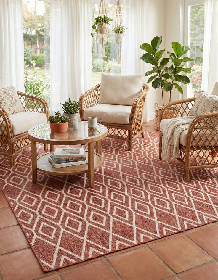 Detail image of 7' 10 x 7' 10 Easy-Clean Jill Zarin Turks and Caicos Indoor / Outdoor Square Rug