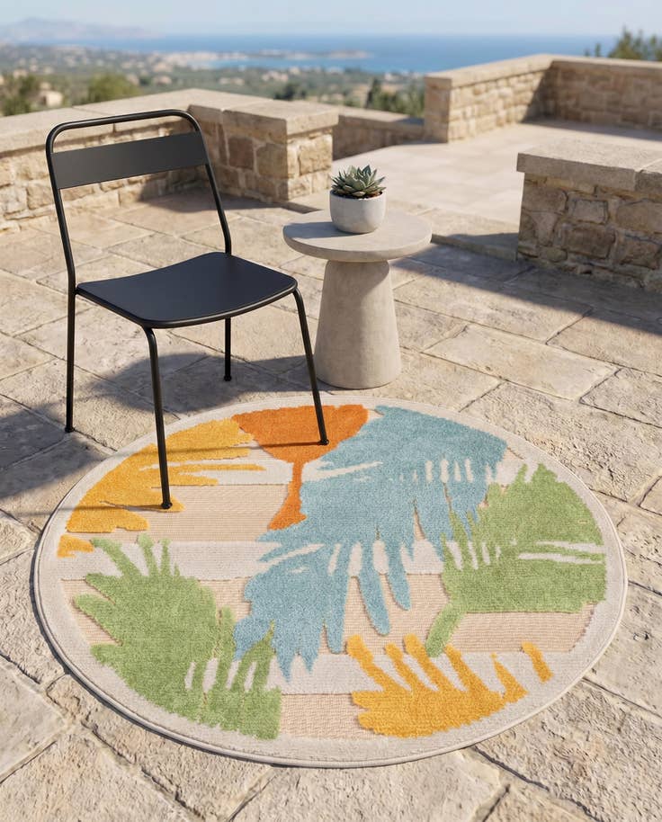 Detail image of 3' 3 x 3' 3 Easy-Clean Aruba Indoor / Outdoor Round Rug