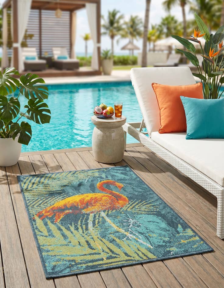 Detail image of 2' x 3' Easy-Clean Coastal Indoor / Outdoor Rug
