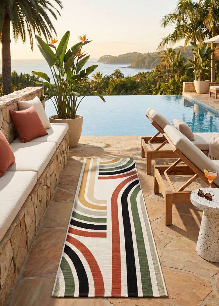 2' x 6' Easy-Clean Modern Indoor / Outdoor Runner Rug