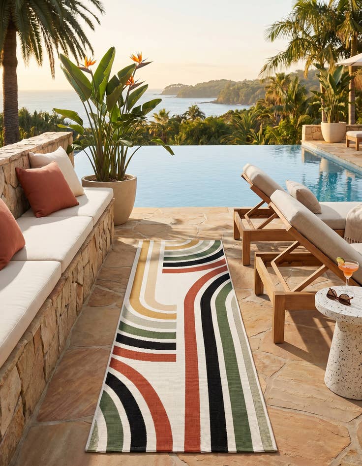 Detail image of 2' x 6' Easy-Clean Modern Indoor / Outdoor Runner Rug