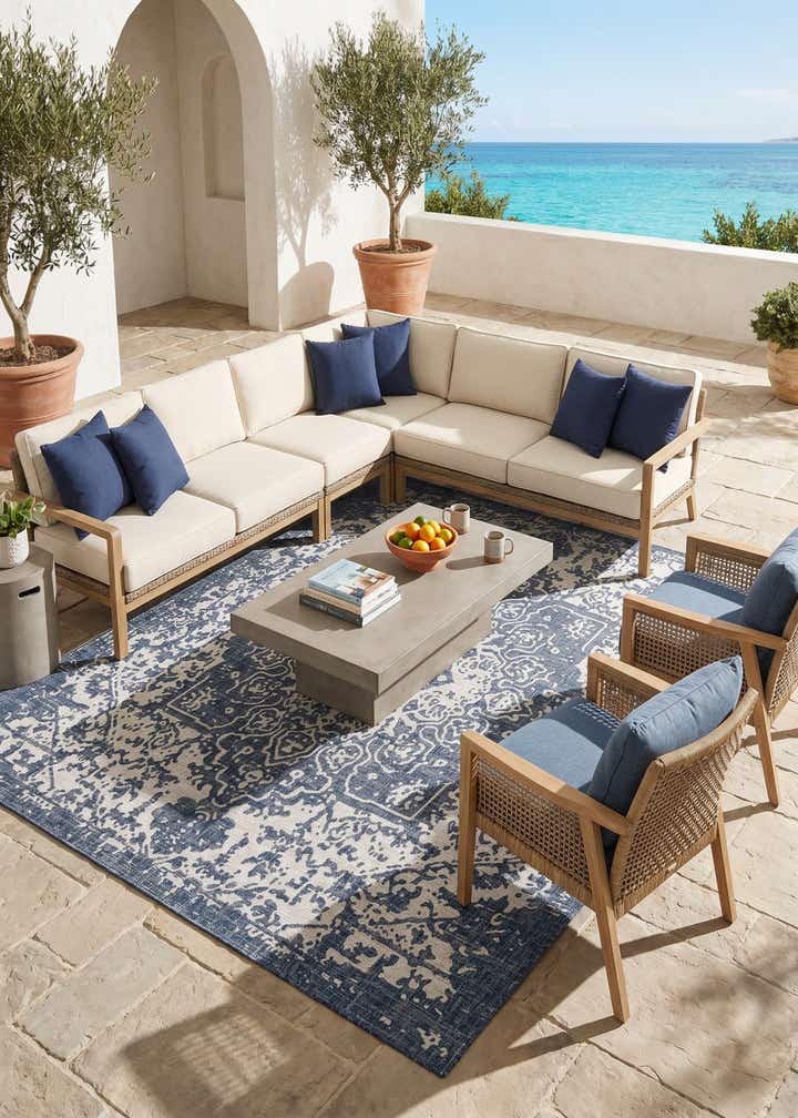 10' 8 x 10' 8 Easy-Clean Jill Zarin Dubai Indoor / Outdoor Square Rug
