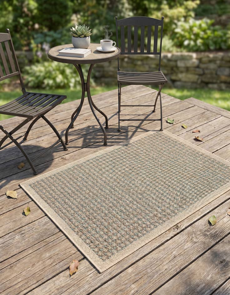 Detail image of 2' x 3' Easy-Clean Border Indoor / Outdoor Rug