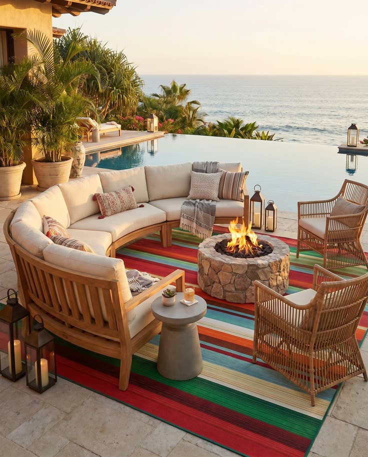 Detail image of 7' 10 x 10' Easy-Clean Modern Indoor / Outdoor Rug