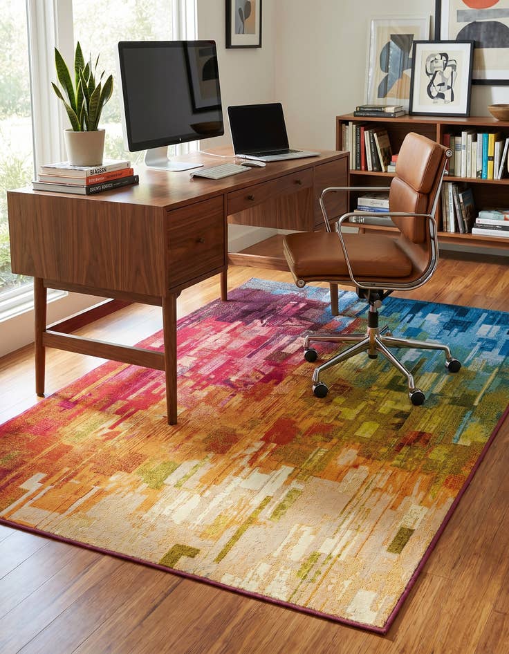 Detail image of 4' x 6' Easy-Clean Modern Indoor / Outdoor Rug