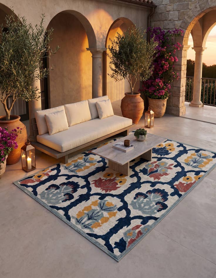 Detail image of 6' x 9' Easy-Clean Belize Indoor / Outdoor Rug