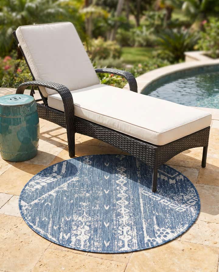 3' x 3' Easy-Clean Bohemian Indoor / Outdoor Round Rug