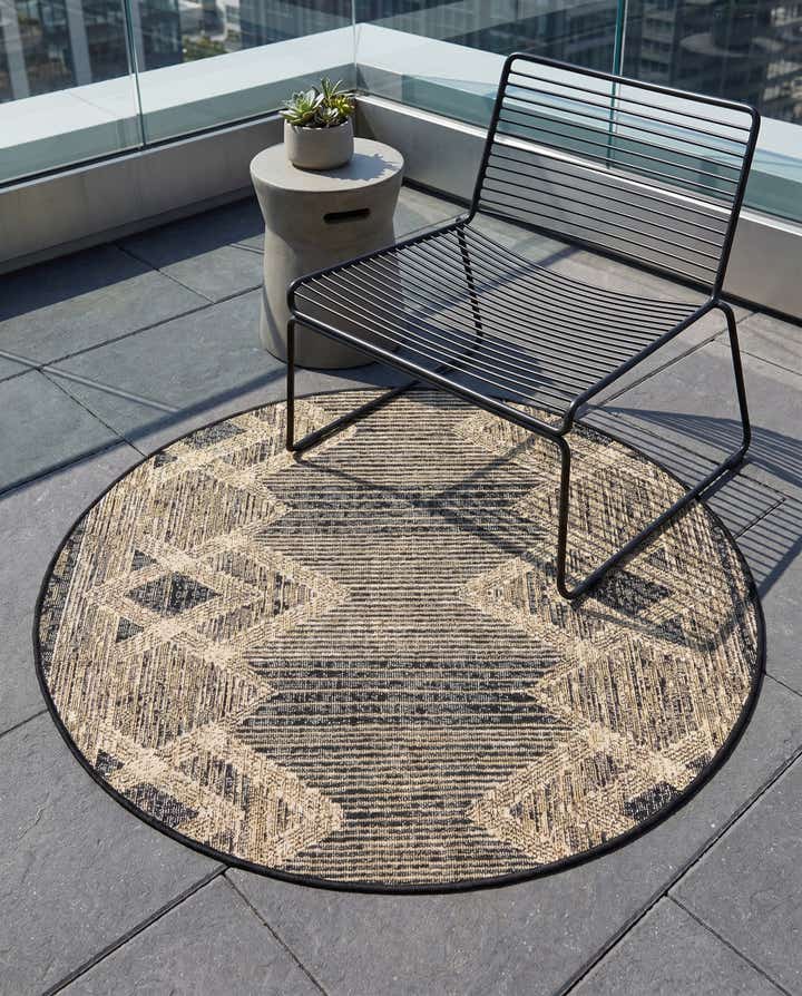 3' x 3' Easy-Clean Modern Indoor / Outdoor Round Rug