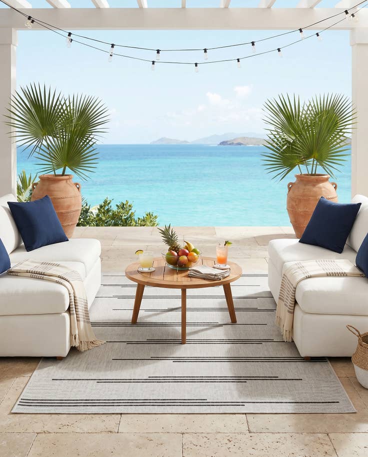 Detail image of 4' x 6' Easy-Clean Modern Indoor / Outdoor Rug