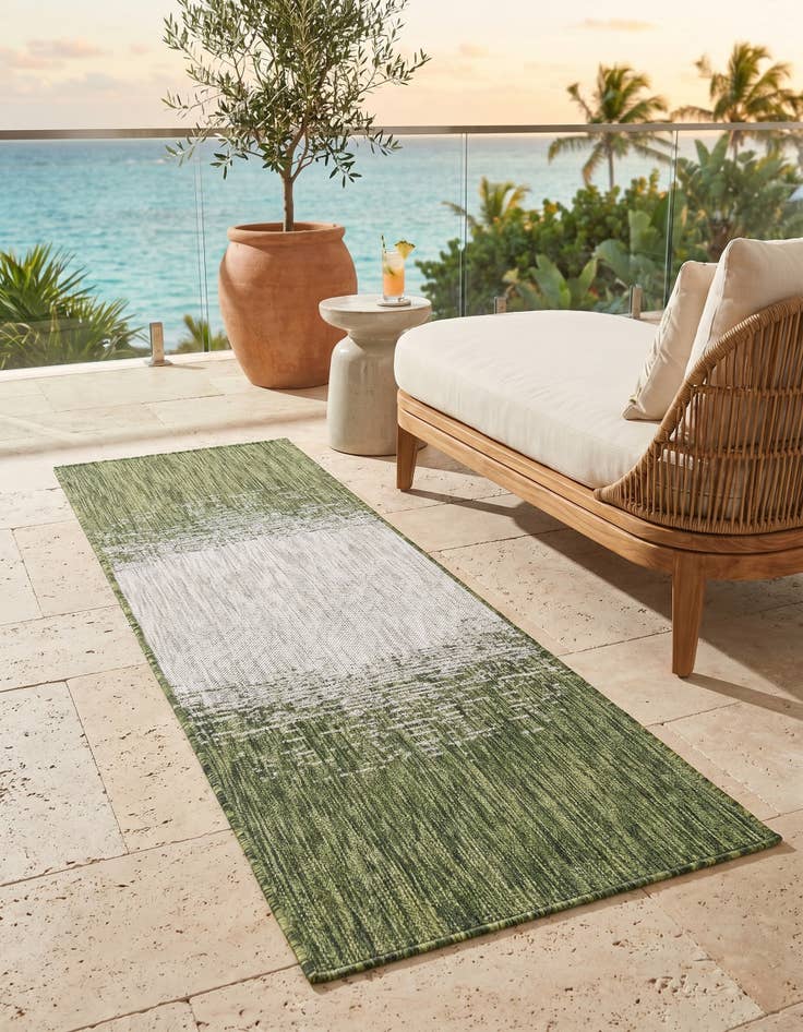 Detail image of 2' x 6' Easy-Clean Modern Indoor / Outdoor Runner Rug