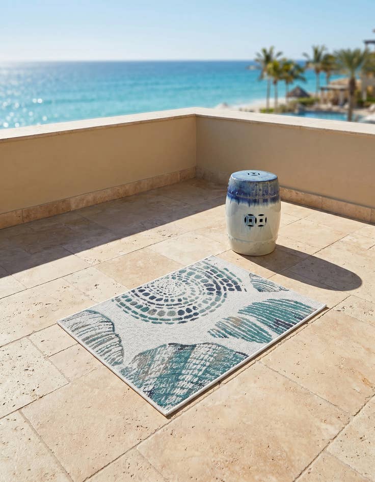 Detail image of 2' x 3' Easy-Clean Coastal Indoor / Outdoor Rug