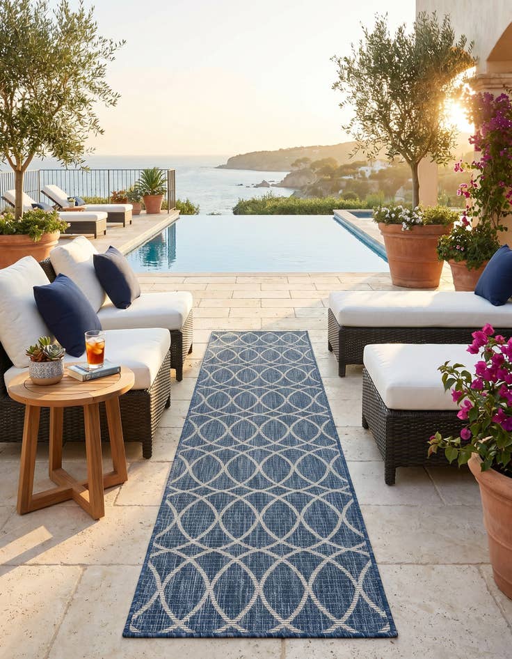 Detail image of 2' x 8' Easy-Clean Lattice Indoor / Outdoor Runner Rug