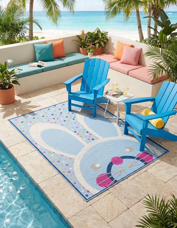 Detail image of 5' 3 x 7' 7 Easy-Clean Indoor / Outdoor Rug