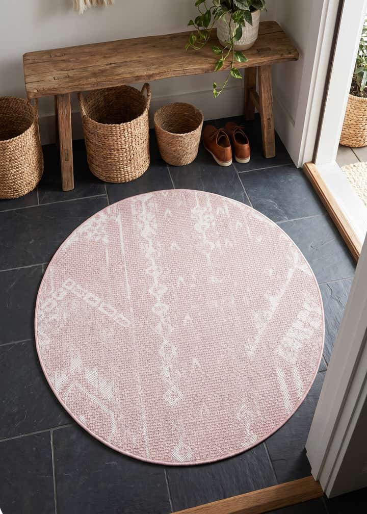3' x 3' Easy-Clean Bohemian Indoor / Outdoor Round Rug