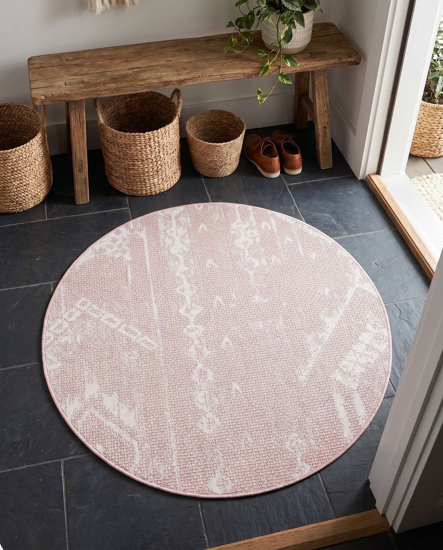 3' x 3' Easy-Clean Bohemian Indoor / Outdoor Round Rug