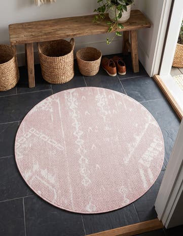 3' x 3' Easy-Clean Bohemian Indoor / Outdoor Round Rug