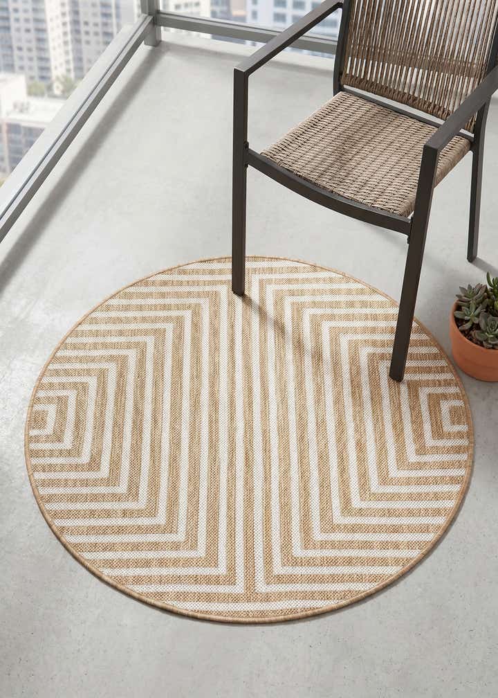3' x 3' Easy-Clean Modern Indoor / Outdoor Round Rug