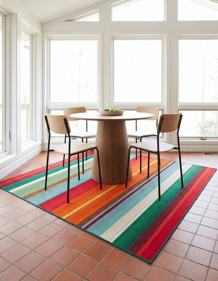 Detail image of 6' x 6' Easy-Clean Modern Indoor / Outdoor Square Rug