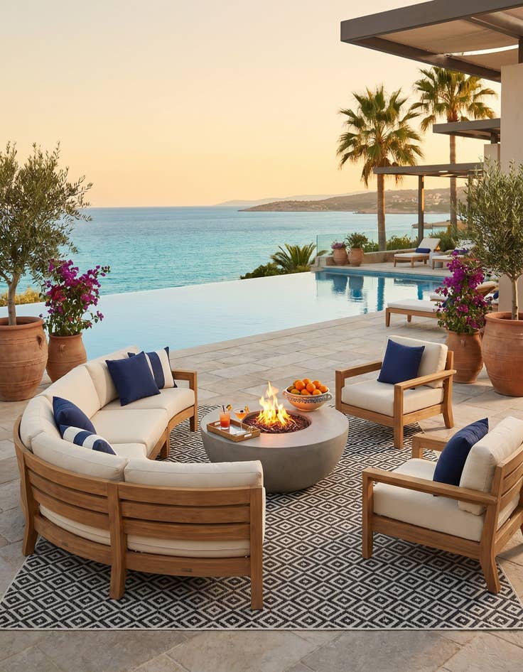 Detail image of 7' 10 x 10' Easy-Clean Jill Zarin Costa Rica Indoor / Outdoor Rug