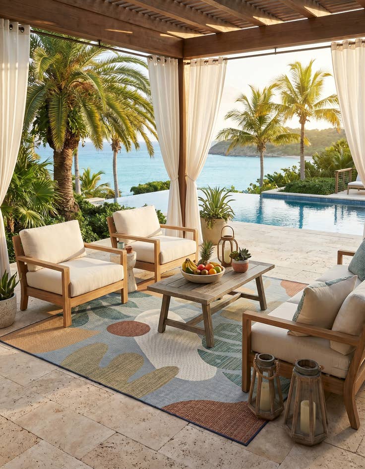 Detail image of 5' 3 x 8' Easy-Clean Baja Indoor / Outdoor Rug