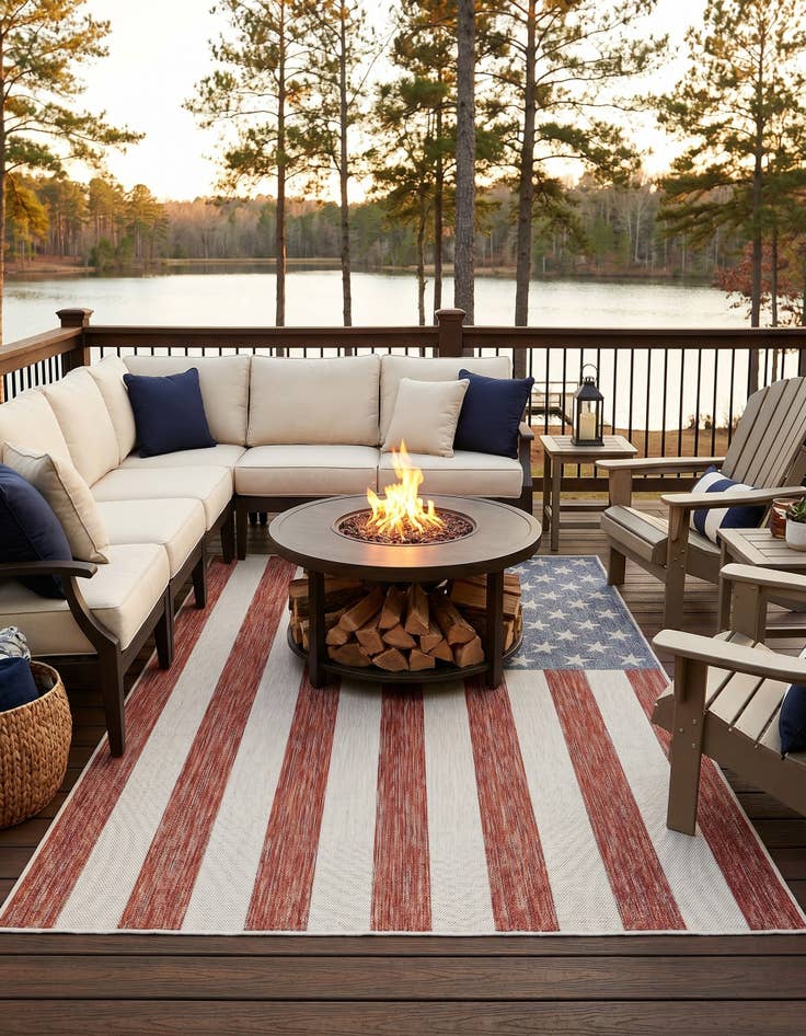 Detail image of 5' 3 x 8' Easy-Clean Jill Zarin Indoor / Outdoor Rug