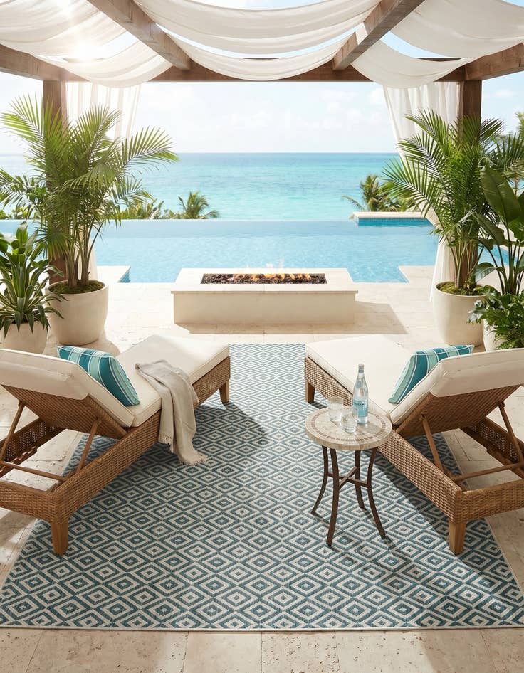 Detail image of 7' x 10' Easy-Clean Jill Zarin Costa Rica Indoor / Outdoor Rug