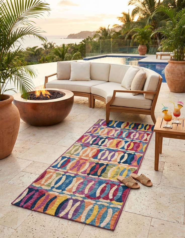 Detail image of 2' x 5' Easy-Clean Modern Indoor / Outdoor Runner Rug