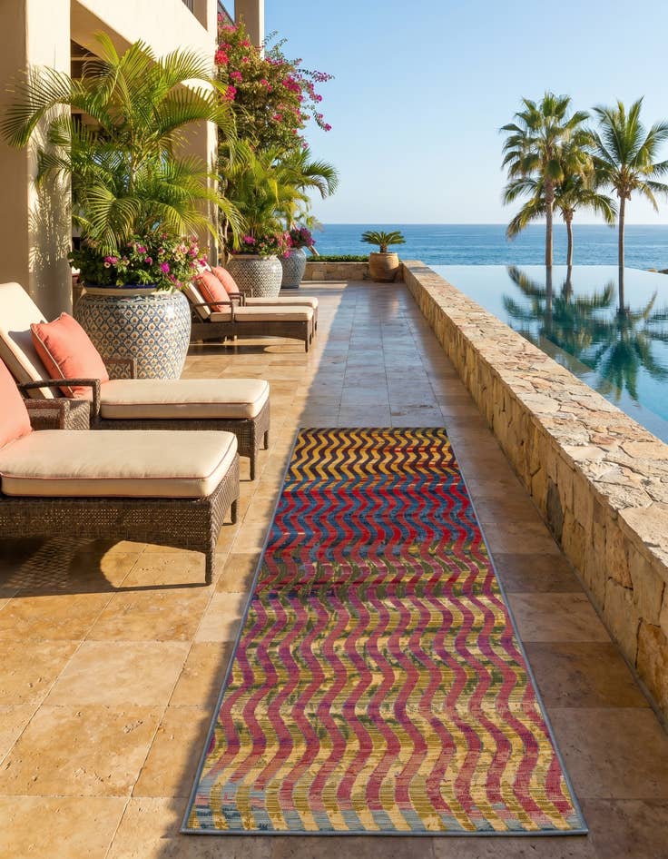 Detail image of 2' x 6' Easy-Clean Modern Indoor / Outdoor Runner Rug