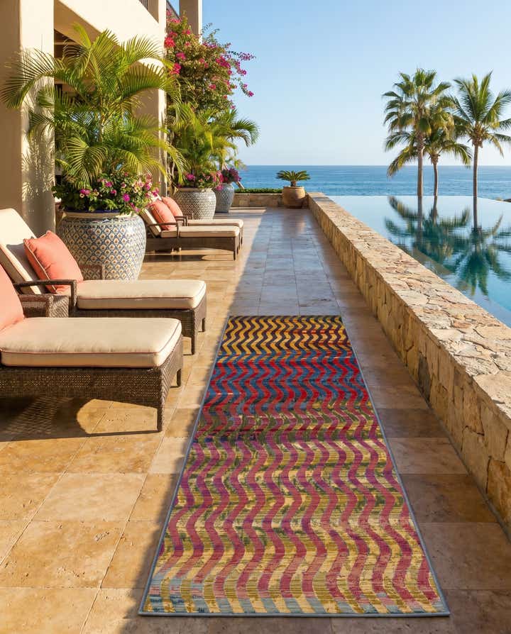 2' x 6' Easy-Clean Modern Indoor / Outdoor Runner Rug