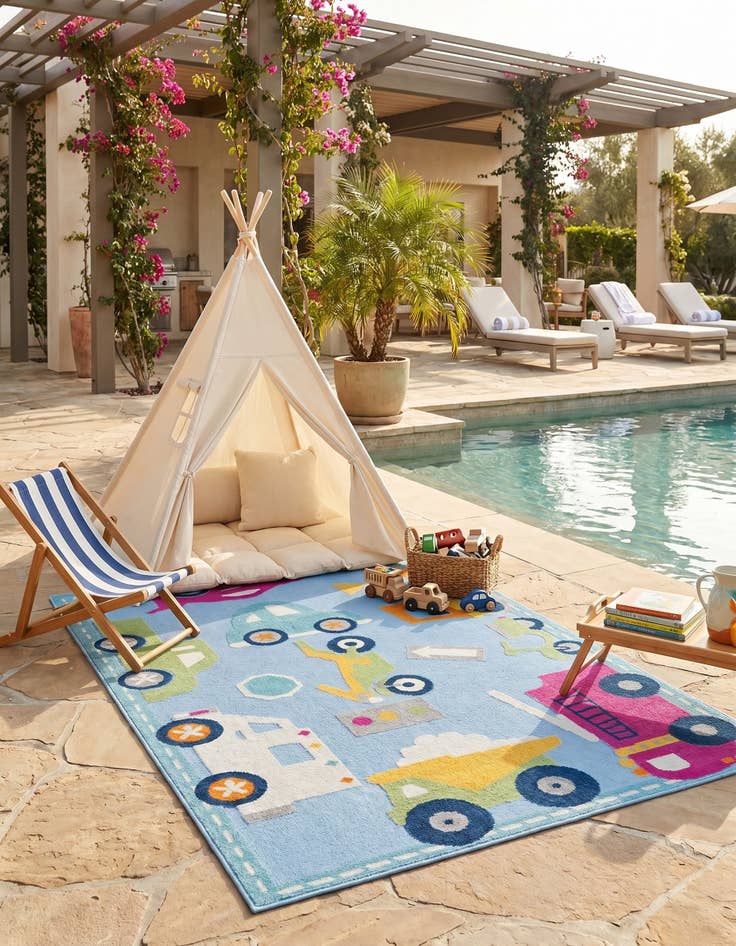 Detail image of 5' 3 x 7' 7 Easy-Clean Indoor / Outdoor Rug