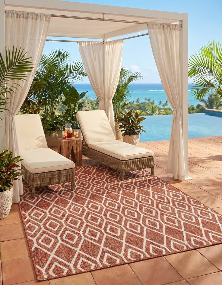 Detail image of 5' 3 x 8' Easy-Clean Jill Zarin Turks and Caicos Indoor / Outdoor Rug