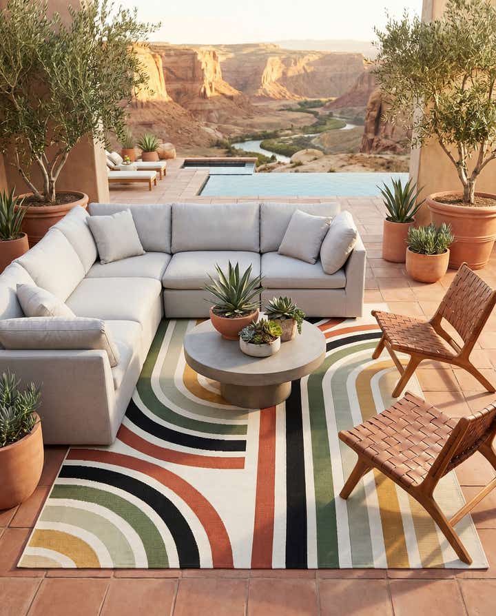 5' x 7' Easy-Clean Modern Indoor / Outdoor Rug