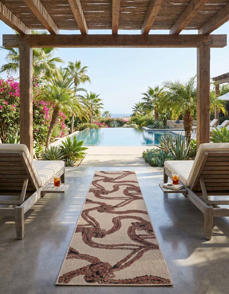 Detail image of 2' 7 x 12' Easy-Clean Coastal Indoor / Outdoor Runner Rug