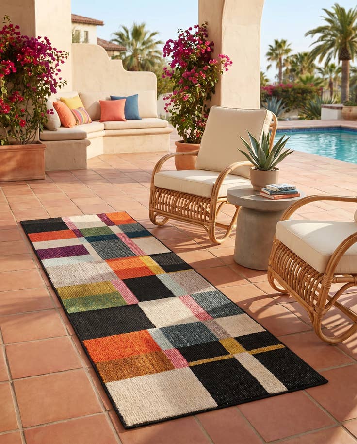 Detail image of 2' x 6' Easy-Clean Casablanca Indoor / Outdoor Runner Rug