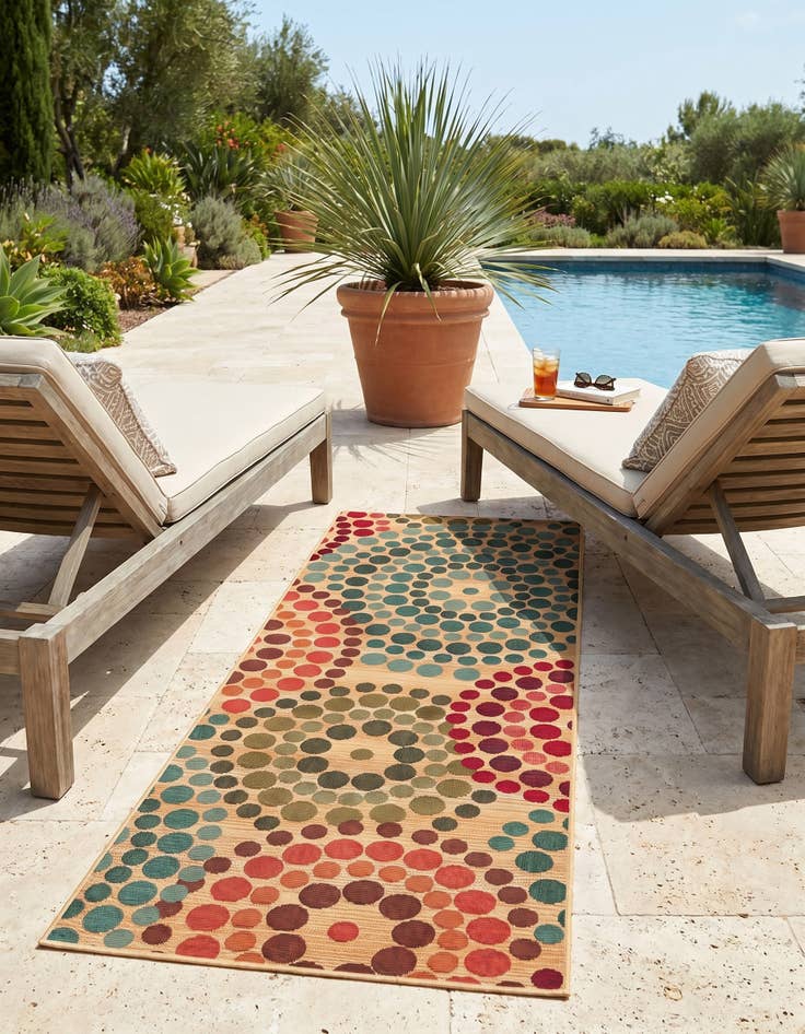 Detail image of 2' 7 x 7' Easy-Clean Modern Indoor / Outdoor Runner Rug