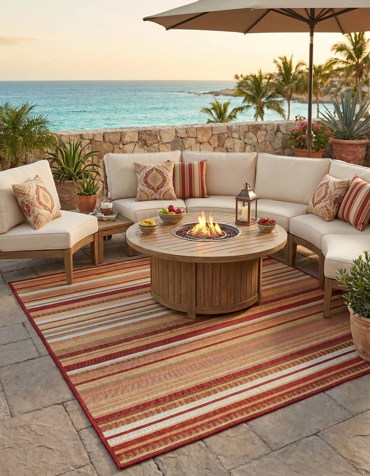 Detail image of 7' 10 x 7' 10 Easy-Clean Baja Indoor / Outdoor Square Rug