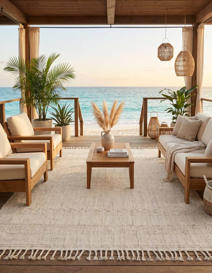 Detail image of 10' x 14' 1 Easy-Clean Eco Bohemian Indoor / Outdoor Rug