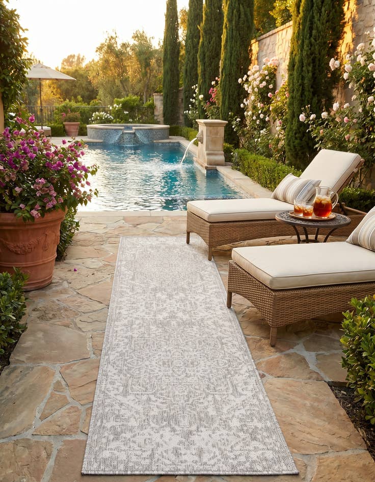 Detail image of 2' x 8' Easy-Clean Jill Zarin Dubai Indoor / Outdoor Runner Rug