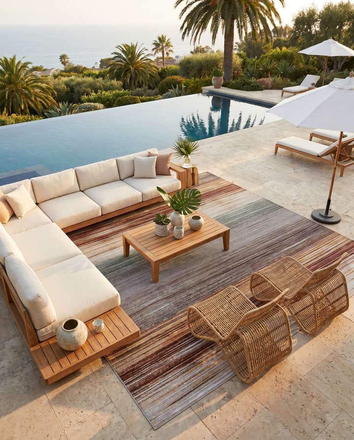 9' x 12' Easy-Clean Modern Indoor / Outdoor Rug