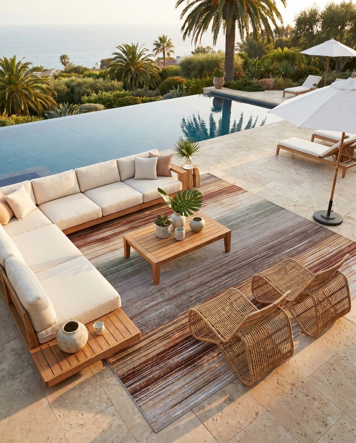 Detail image of 9' x 12' Easy-Clean Modern Indoor / Outdoor Rug